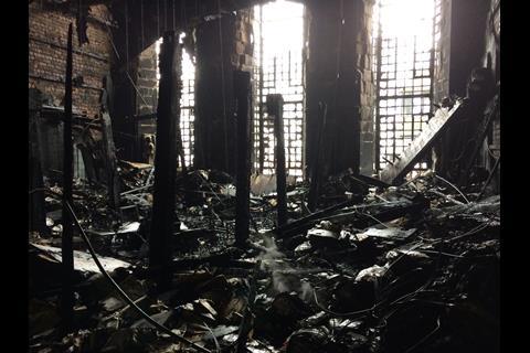 Inside the Mac, showing the extent of the damage